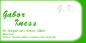 gabor kness business card